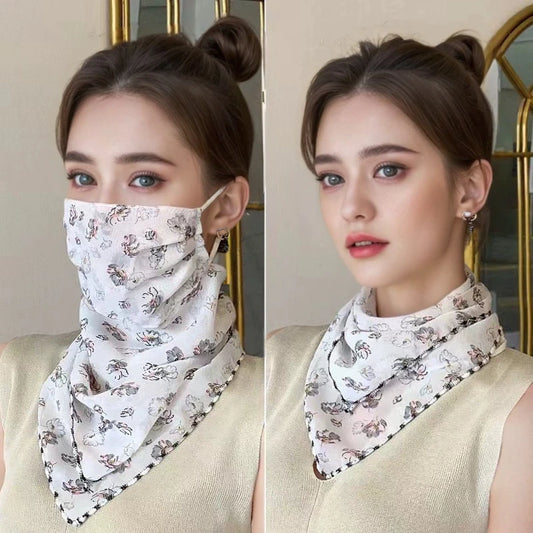 Floral UV Protection Neck Scarf and Face Mask