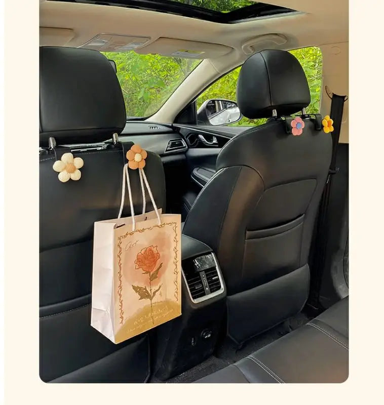 Universal Car Seat Headrest Flower Hook Organizer