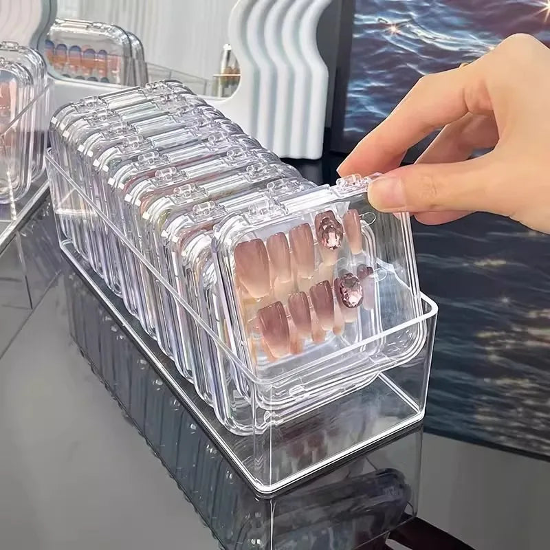10Pcs Clear Stackable Storage Boxes for Jewelry and Crystal Bracelets