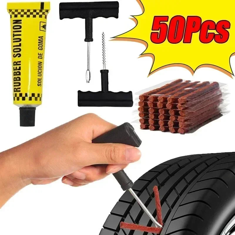Emergency Tubeless Tire Repair Tool Kit for Car and Motorcycle - 8