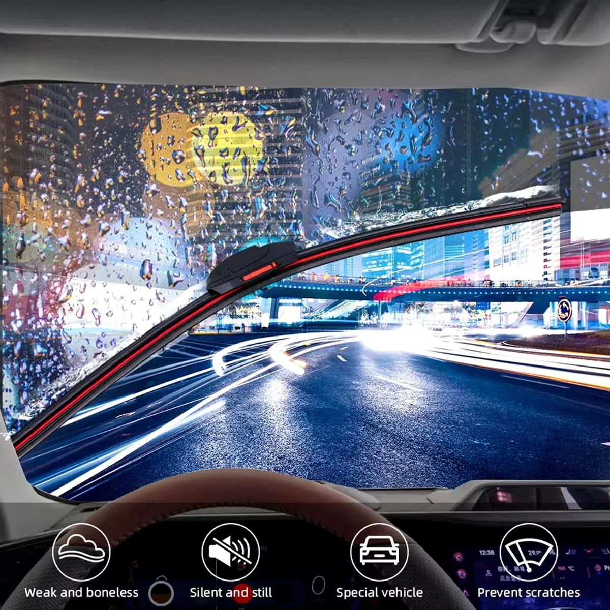 Universal Double Layer Rubber Windshield Wiper Blades