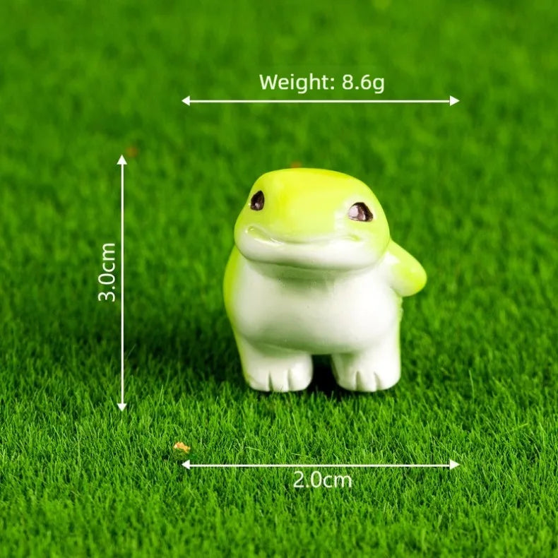 6-Piece Cute Miniature Resin Frog Figurine Set for Home Decor