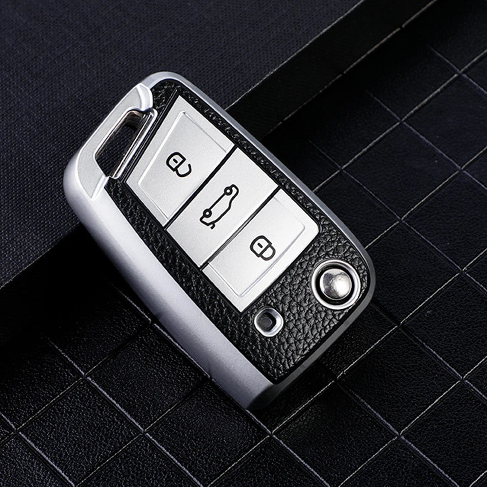 Leather and TPU Protective Car Key Cover