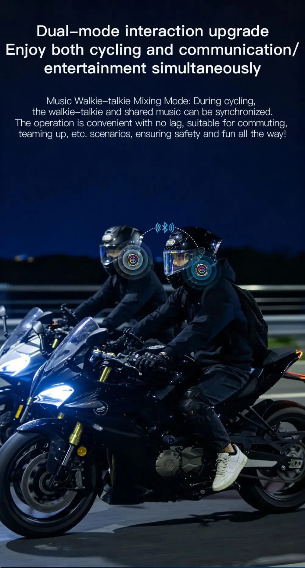 Wireless Motorcycle Helmet Bluetooth Intercom Headset - 16