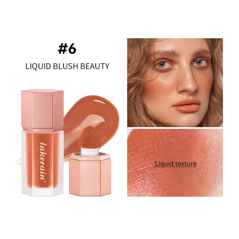 Waterproof Matte Liquid Blush with Mushroom Brush