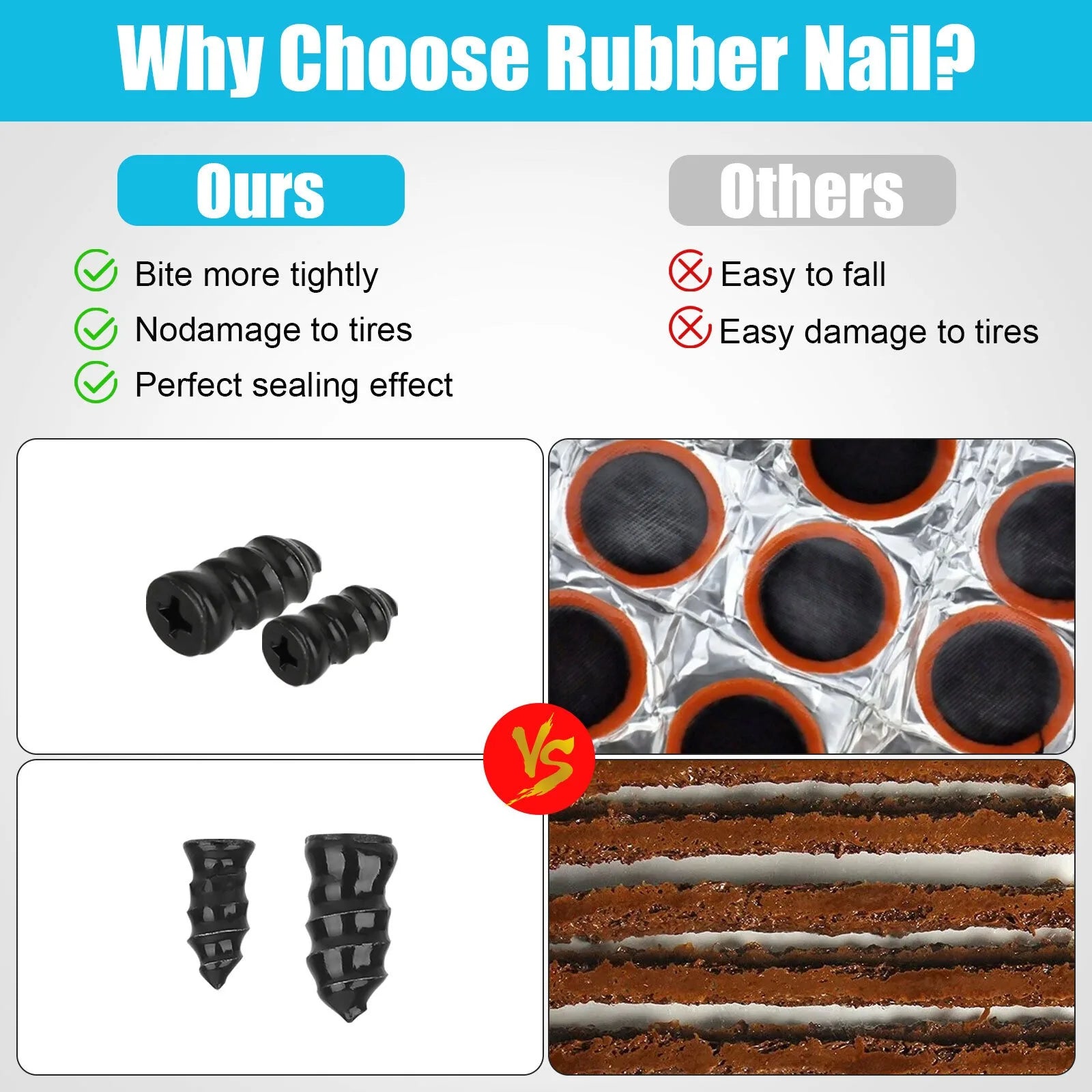 Emergency Tire Puncture Repair Kit for Cars and Motorcycles - 9