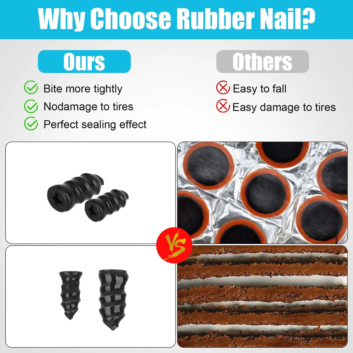 Emergency Tire Puncture Repair Kit for Cars and Motorcycles