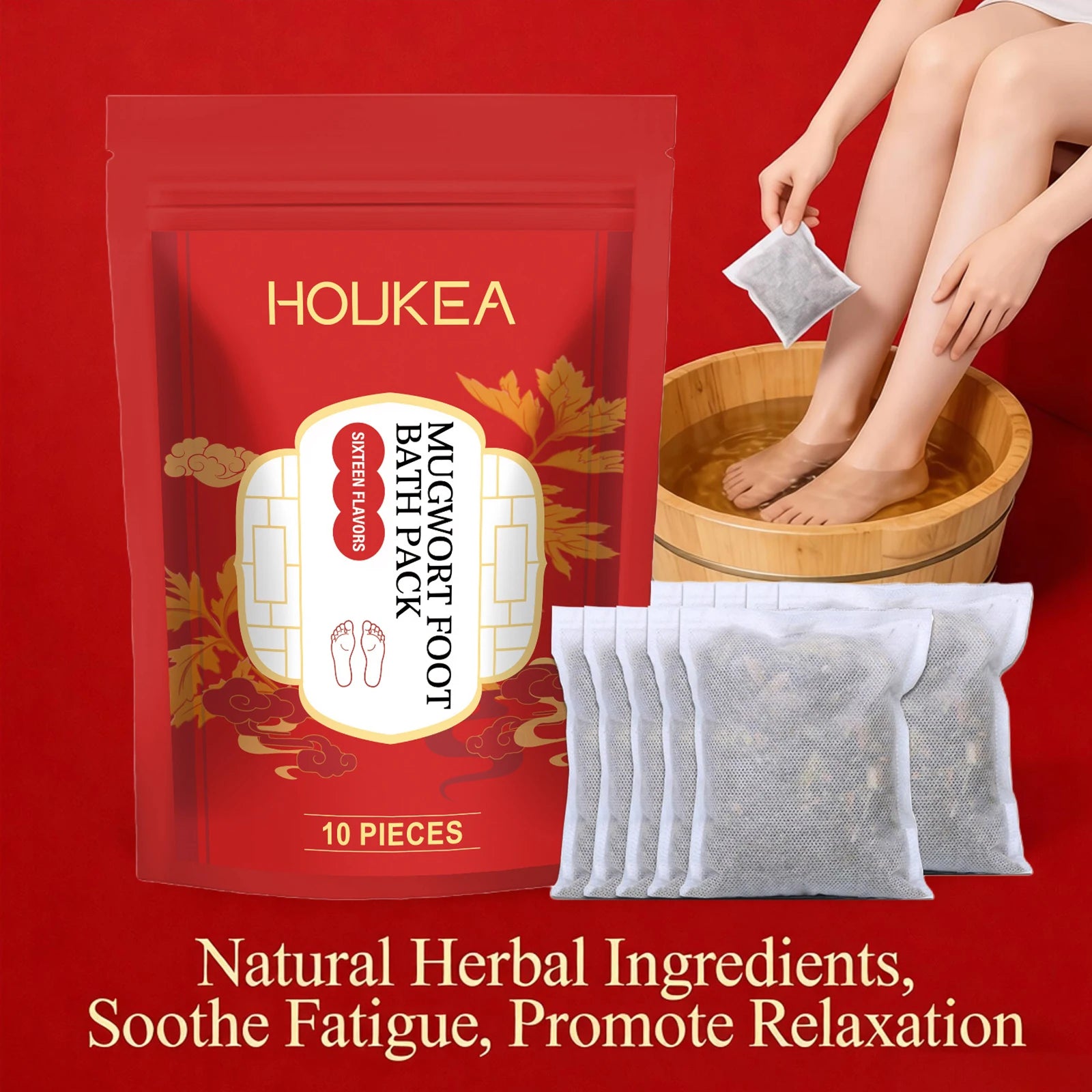 Herbal Mugwort Foot Bath Soak for Relaxation and Sleep - 1