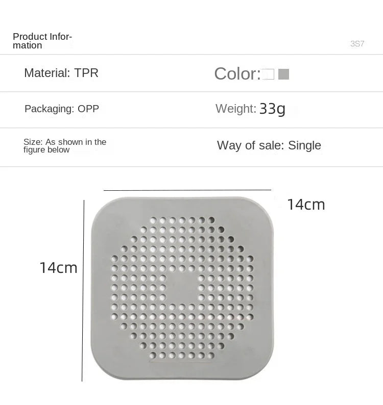 Silicone Suction Cup Shower and Sink Drain Hair Catcher