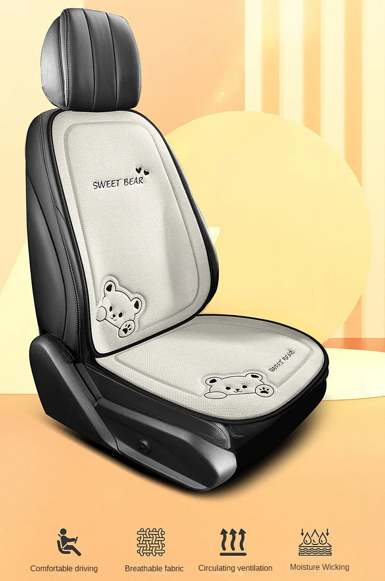 Cute Bear Universal Breathable Car Seat Cushion Protector - 6