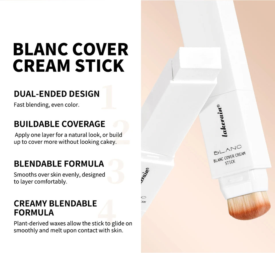 Dual-Ended Buildable Coverage Foundation and Concealer Stick