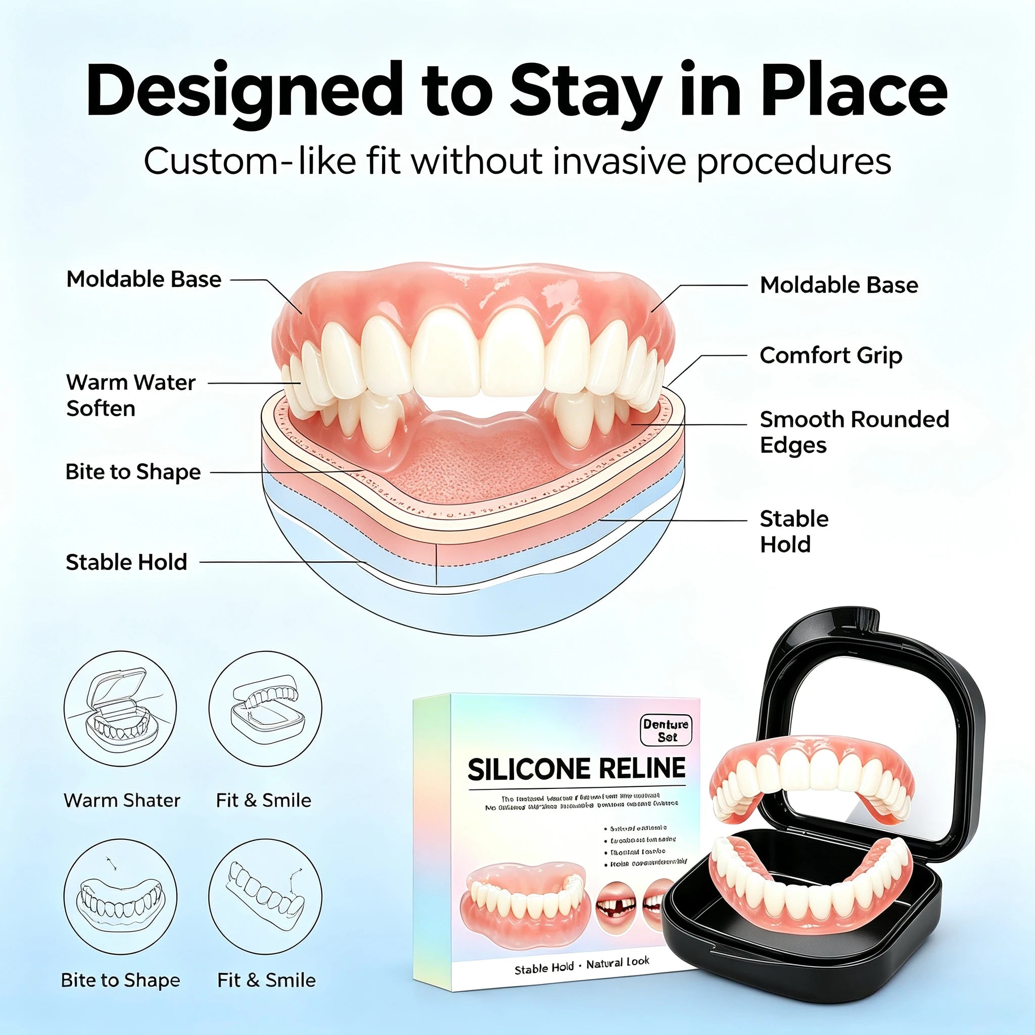 Comfort Fit Silicone Dentures for Instant Smile Restoration - 11