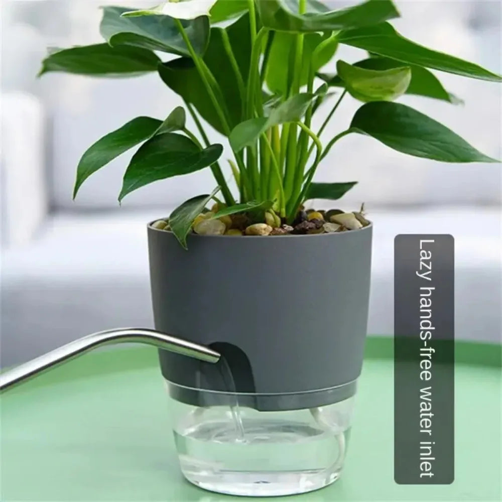 Self Watering Flower Pot Set Double Layer Hydroponic Plant Planter - 8