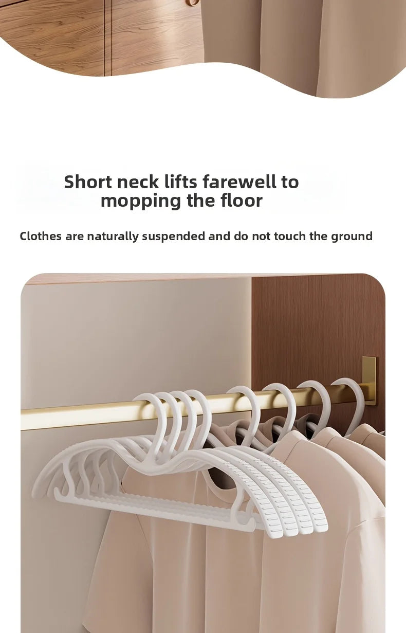 10 Pack Short Neck Clothes Hangers Space Saving Non Slip Coat Racks - 16