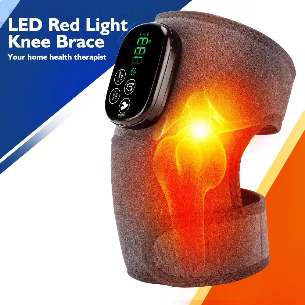 Cordless Heated Knee and Joint Support Brace with Red Light Therapy