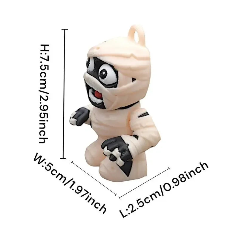 3D Printed Articulated Mummy Ornament and Keychain - 16