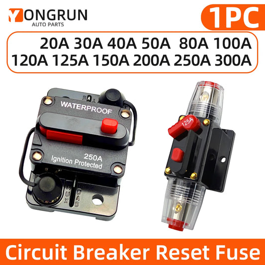 Manual Reset Circuit Breaker for Car Audio and Electrical Systems