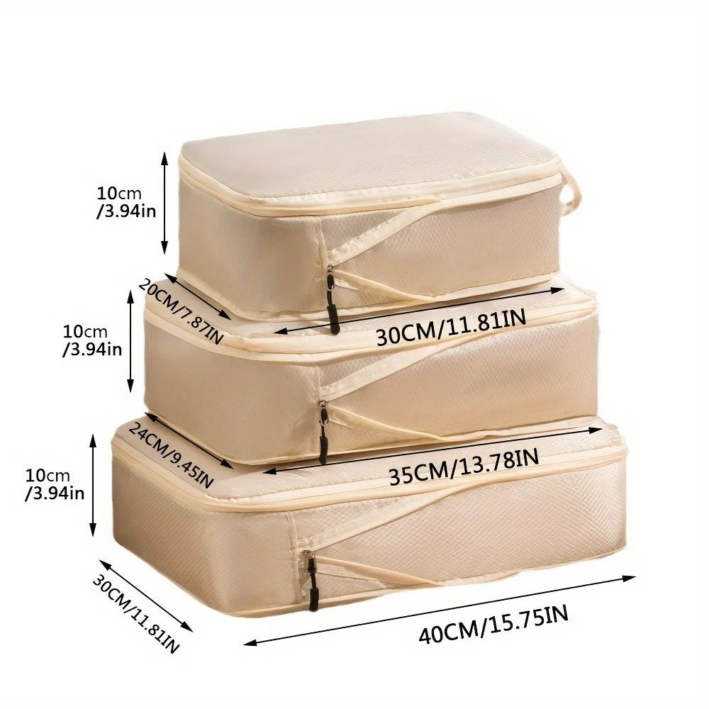 Expandable Compression Packing Cubes for Suitcases