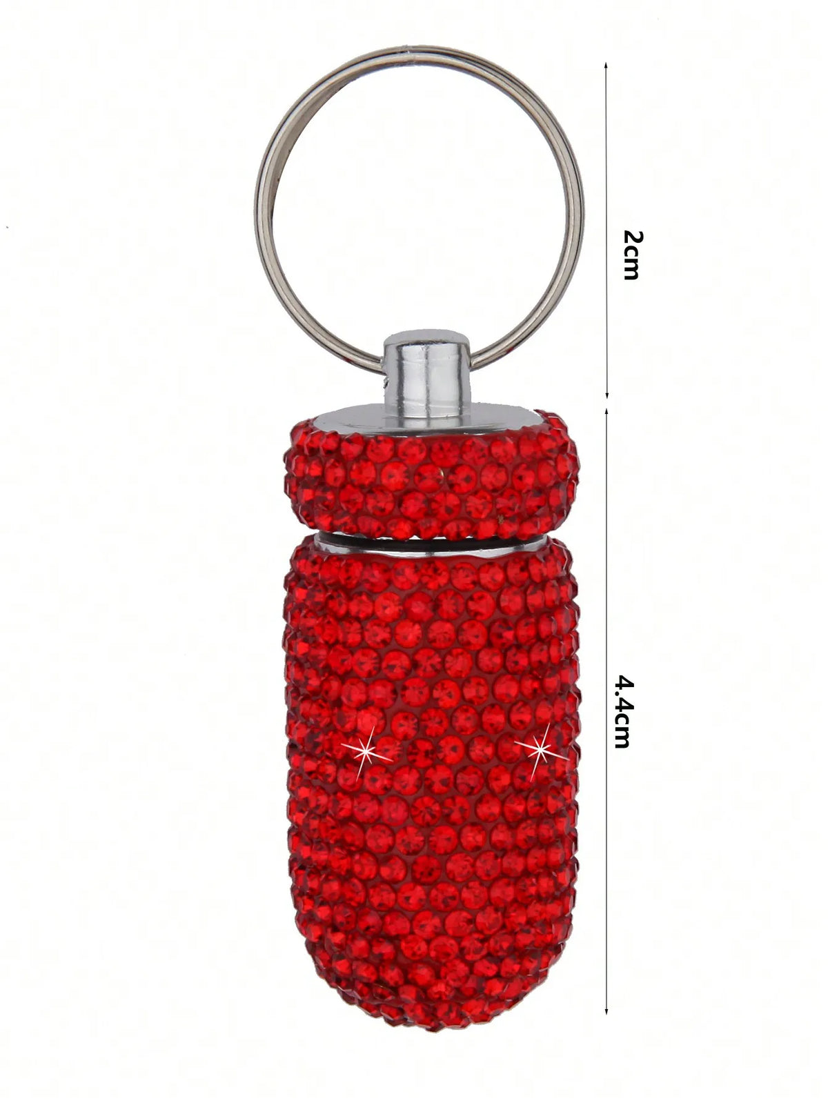 Waterproof Rhinestone Keychain Pill Holder Case