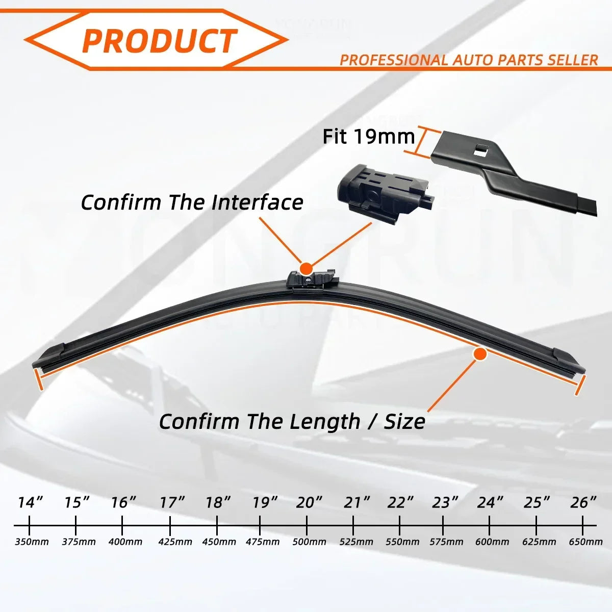 Front and Rear Wiper Blade Set for JAC Refine S3 2013-2021