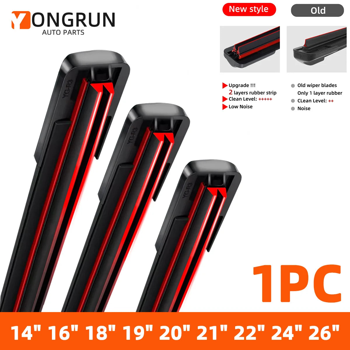 Dual Rubber Layer Car Windshield Wiper Blade - 8