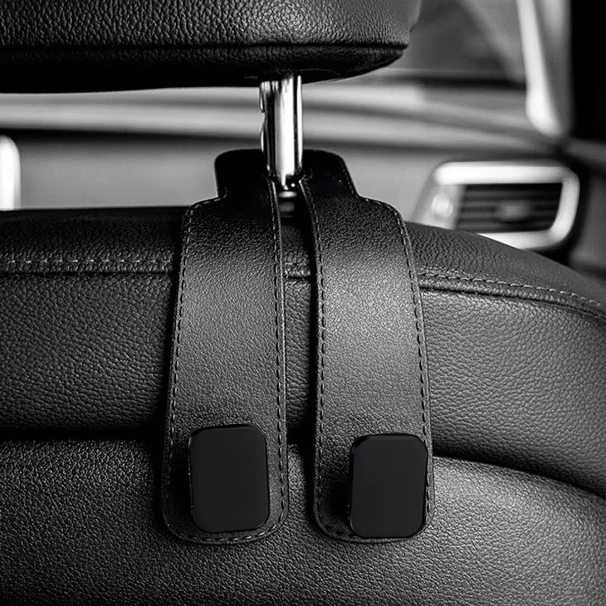 Leather Car Seat Headrest Organizer Hooks