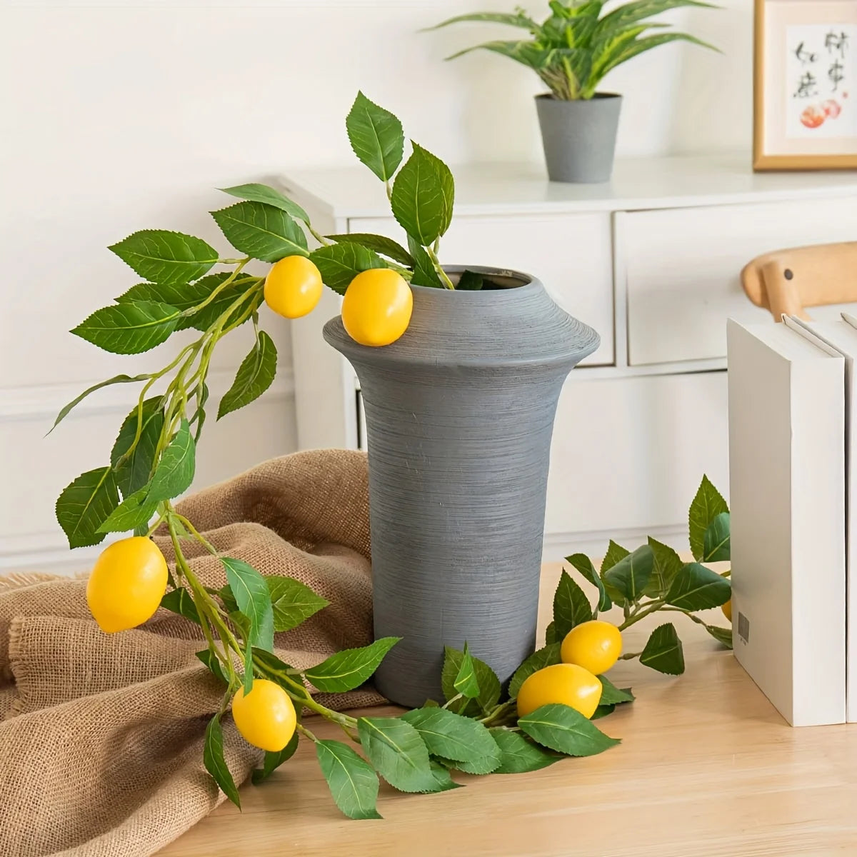 Artificial Lemon and Eucalyptus Garland for Home Decor
