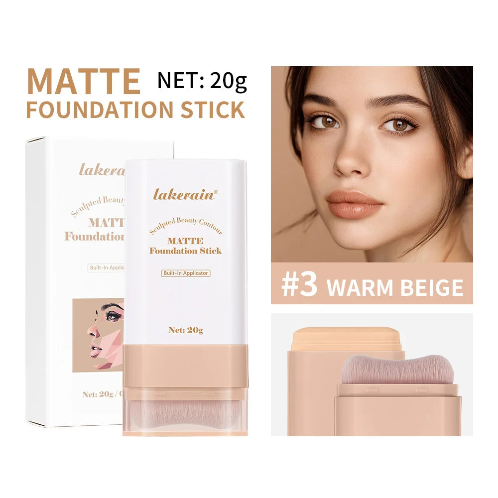 Matte Foundation Stick with Built-in Blending Brush - 24