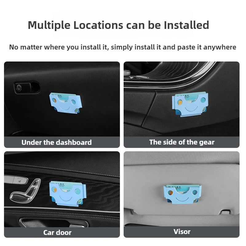 Multifunctional Adhesive Car Card and Ticket Organizer