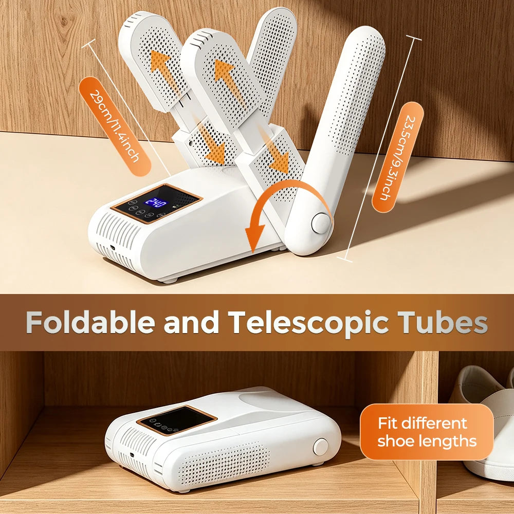 Foldable 4-Tube Shoe and Boot Dryer with UV Sterilization - 6