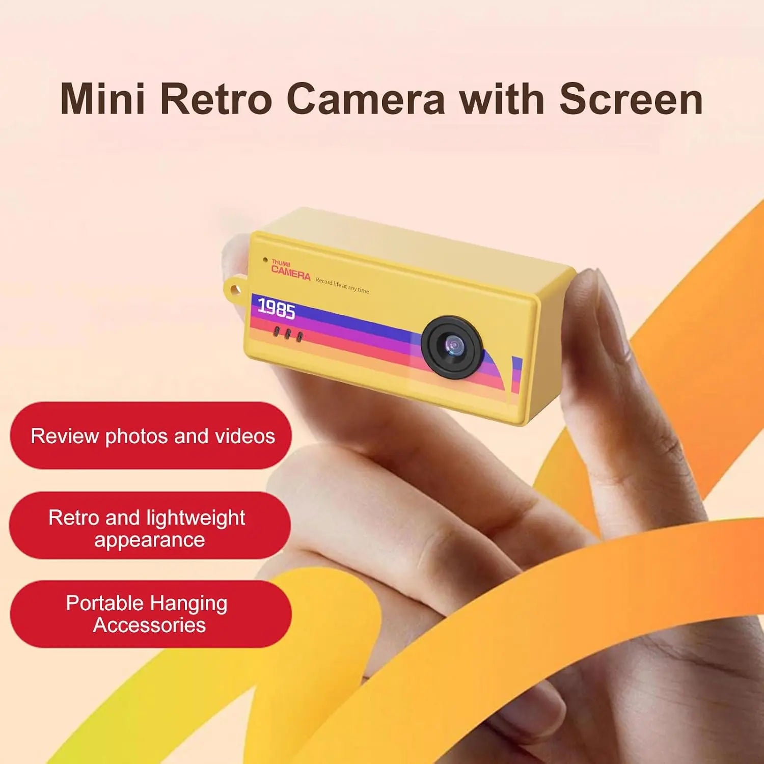 Portable Mini Retro Digital Keychain Camera with LCD Screen - 1