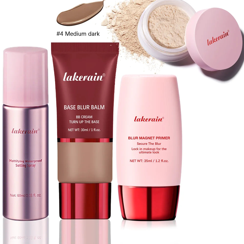 4-Piece Professional Makeup Base and Setting Set - 30