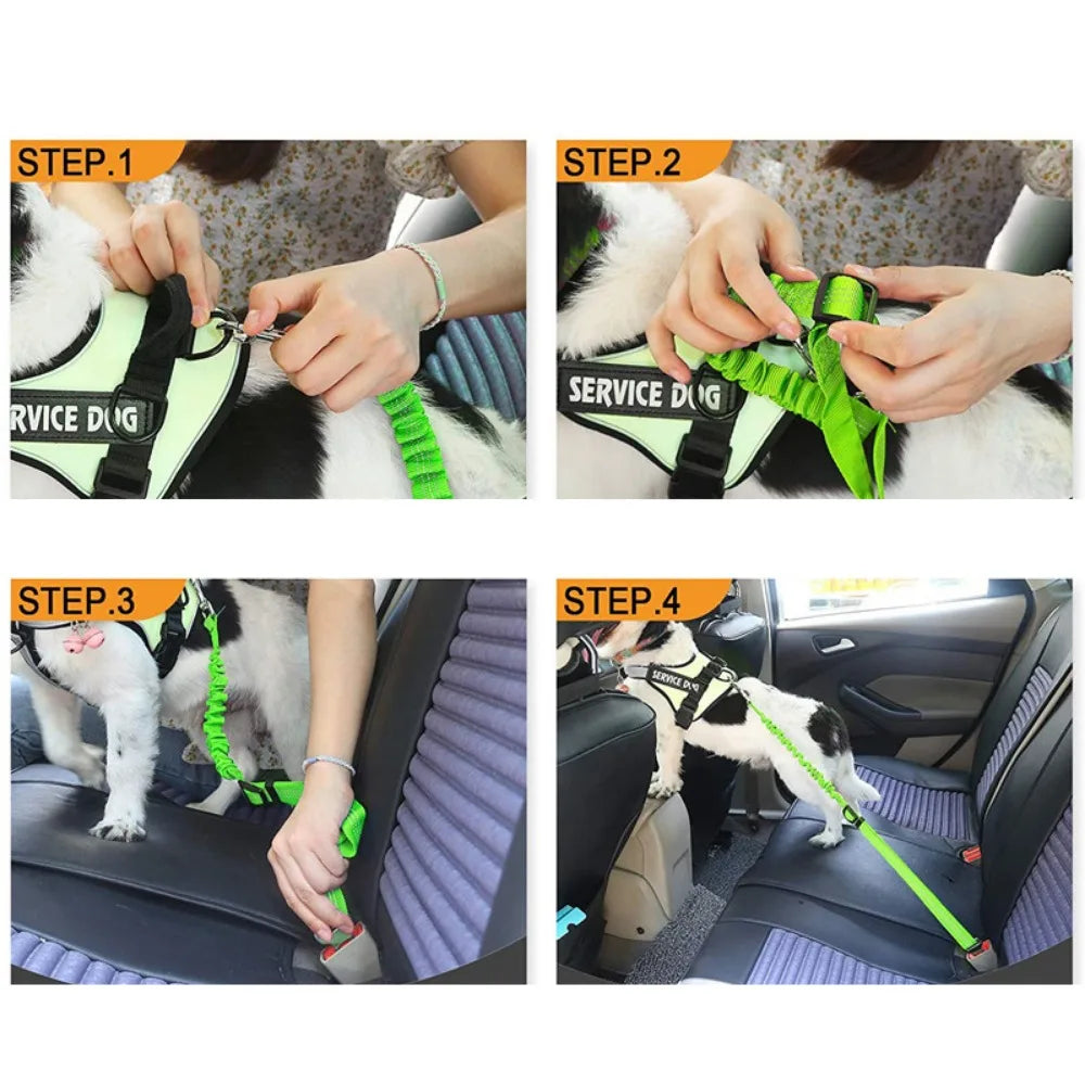 Reflective Adjustable Dog Seat Belt for Car Travel - 8