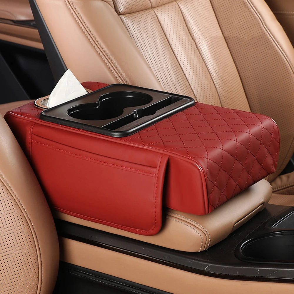 Multifunctional Car Armrest Organizer with Cup Holder and Storage