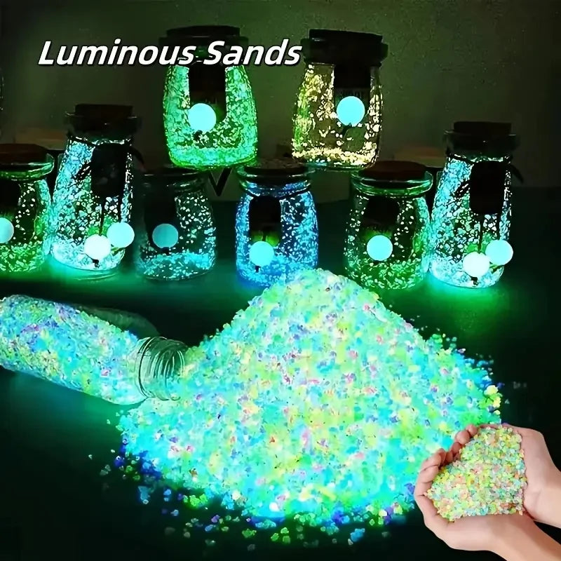 10000pcs Luminous Fluorescent Sand Glow in the Dark Stones for Decor