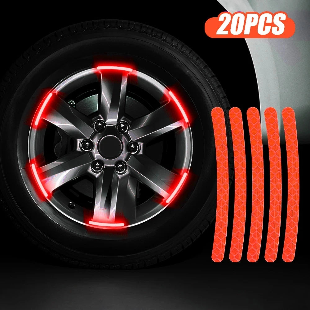 Reflective Wheel Rim Safety Warning Decals for Vehicles