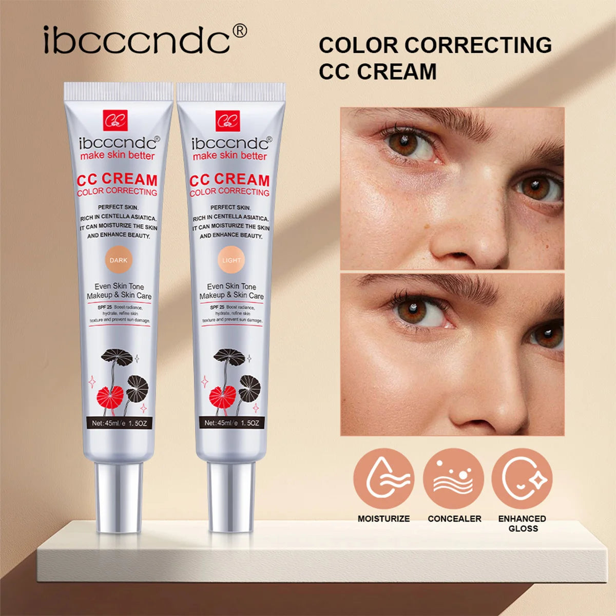 Color Correcting CC Cream and Sunscreen Blush Stick Set