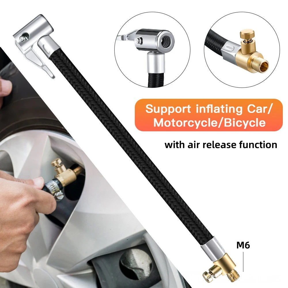 Locking Tire Inflator Air Hose with Release Valve - 1