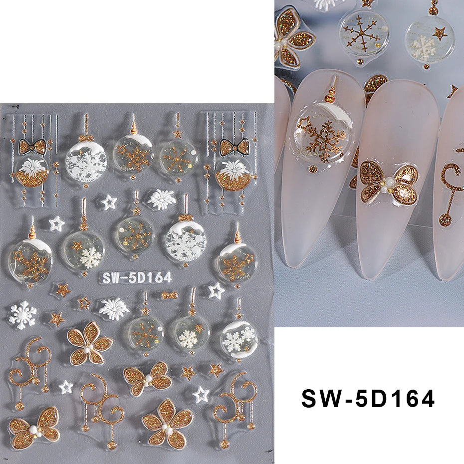 3D Christmas Cartoon Self-Adhesive Nail Art Decal Stickers - 56
