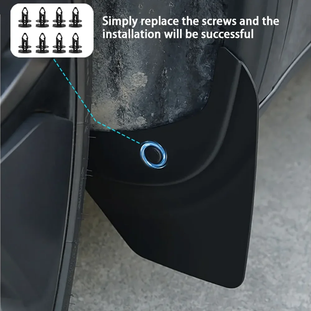 TPE Mud Flaps Splash Guards for Model Y 2020-2026 - 2