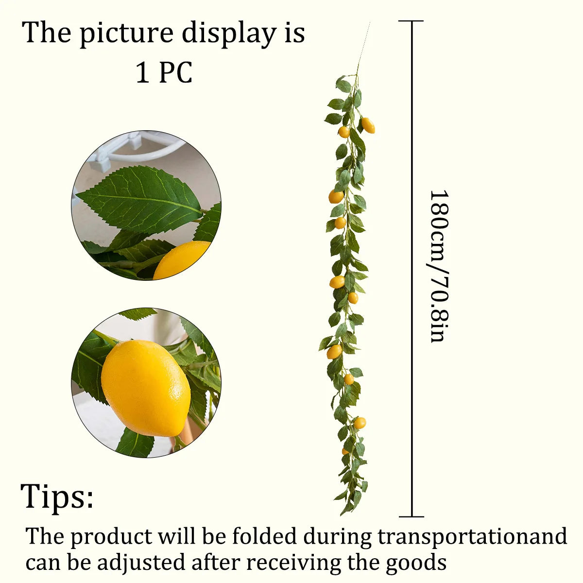 Artificial Lemon and Eucalyptus Garland for Home Decor - 17
