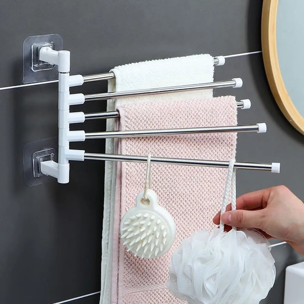 Rotating Wall-Mounted Towel Rack for Bathroom and Kitchen