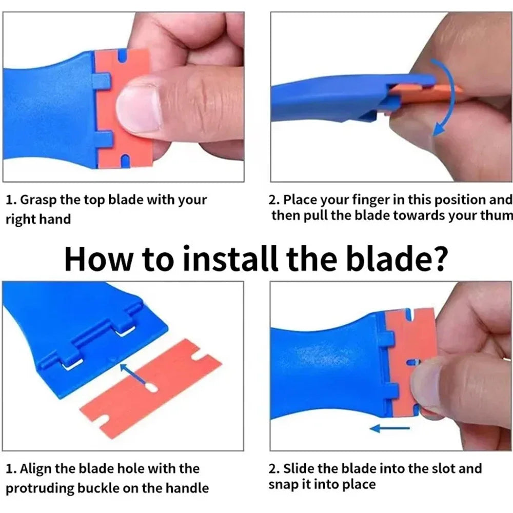 Non-Scratch Plastic Razor Blade Scraper for Stickers and Decals - 6