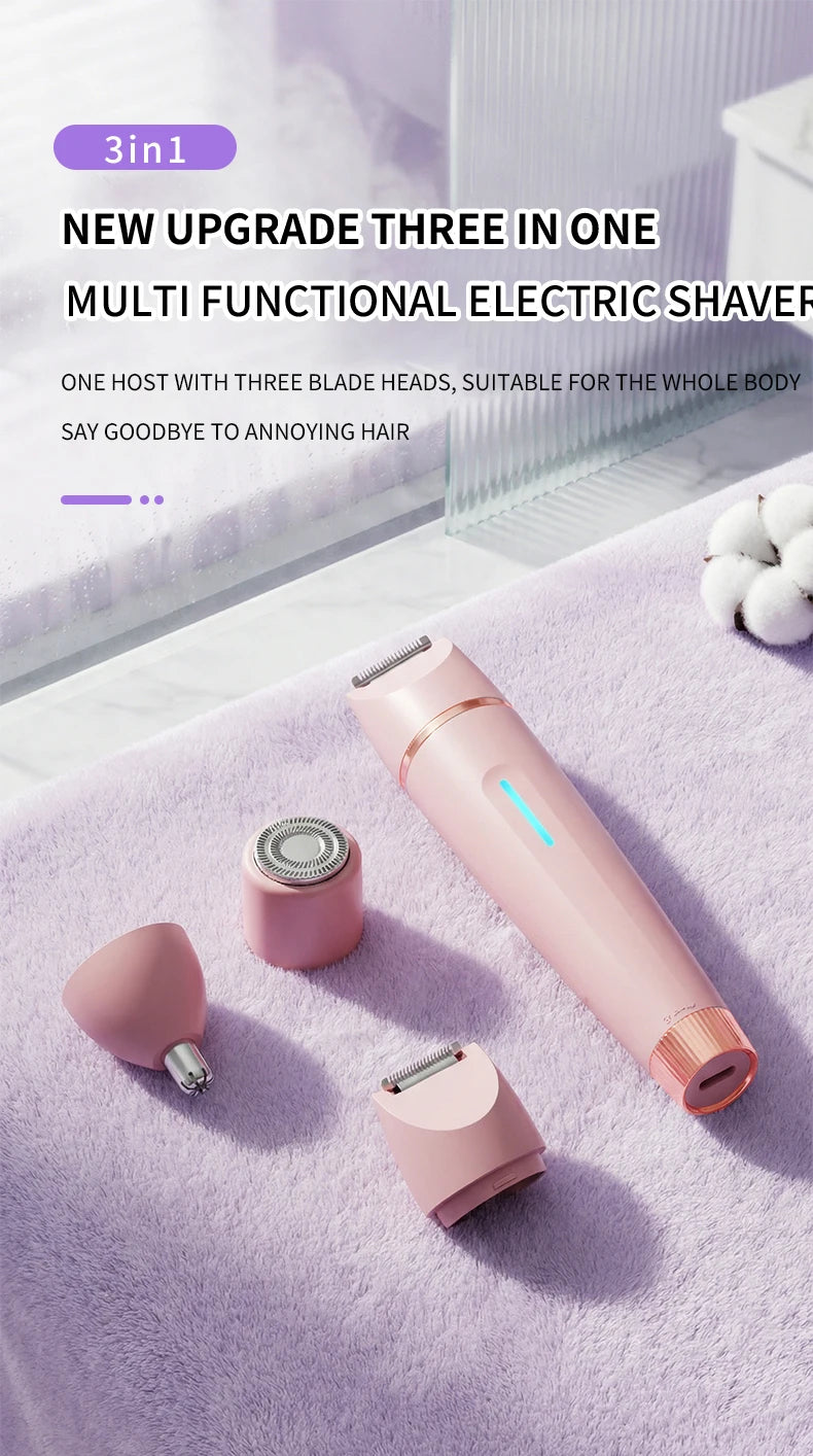 3-in-1 Waterproof Electric Shaver and Bikini Trimmer for Women - 7