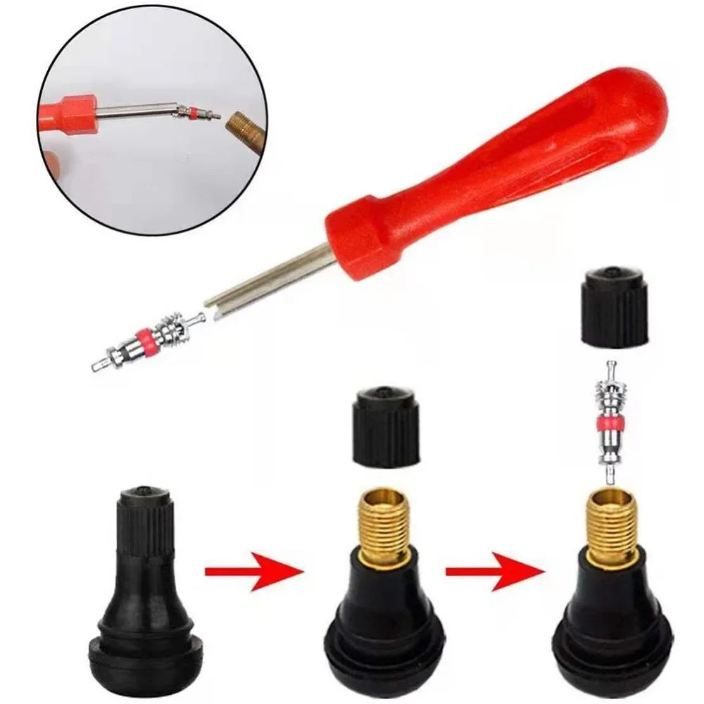 Tire Valve Core Removal Tool and Replacement Set - 11