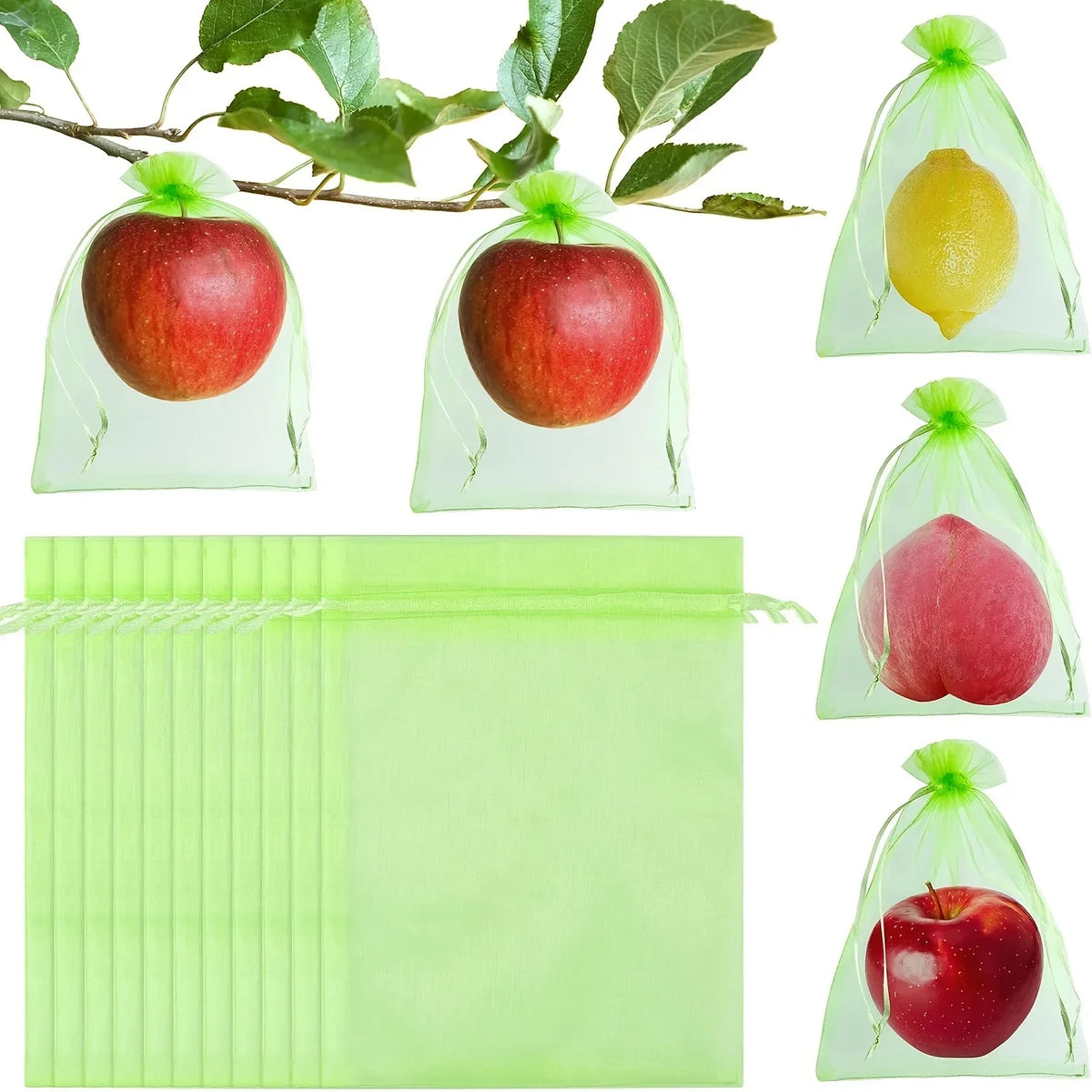 100Pcs Fruit Protection Bags Mesh Garden Barrier for Pest Control