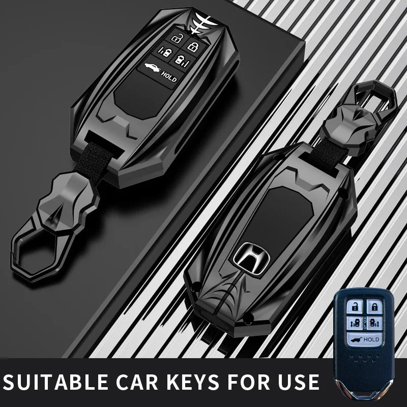 Protective Galvanized Alloy Car Key Case Cover for Honda - 22