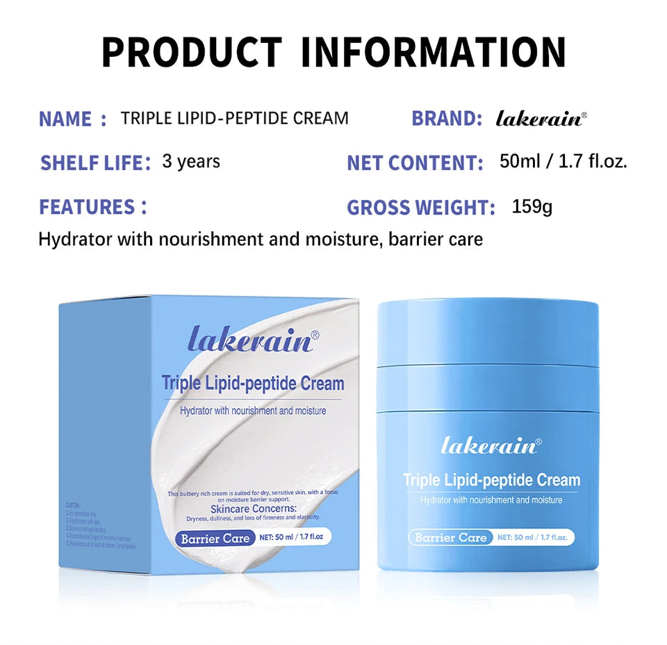 Triple Lipid Peptide Moisturizing Face Cream for Dry Sensitive Skin