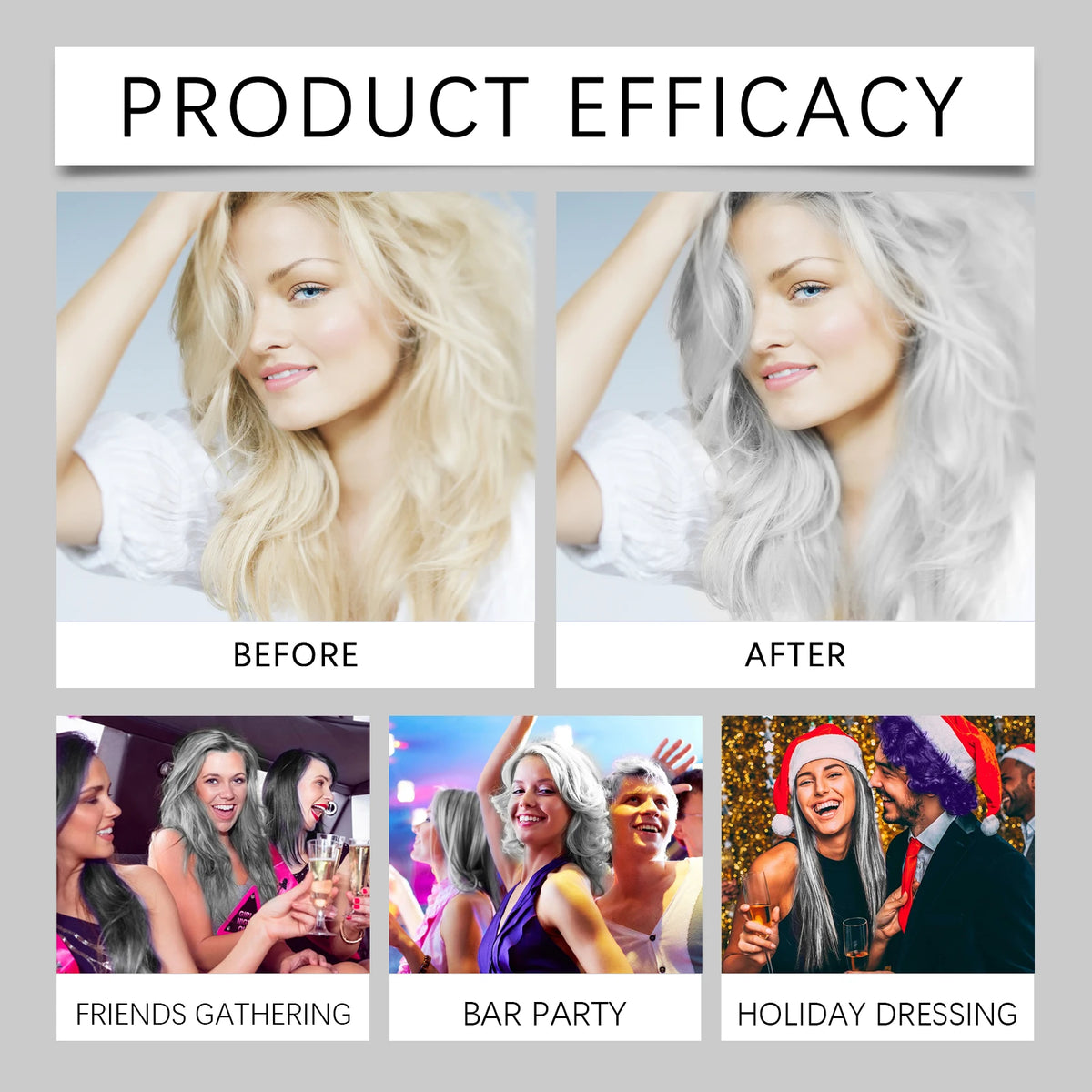 Permanent Silver Gray Hair Dye Cream