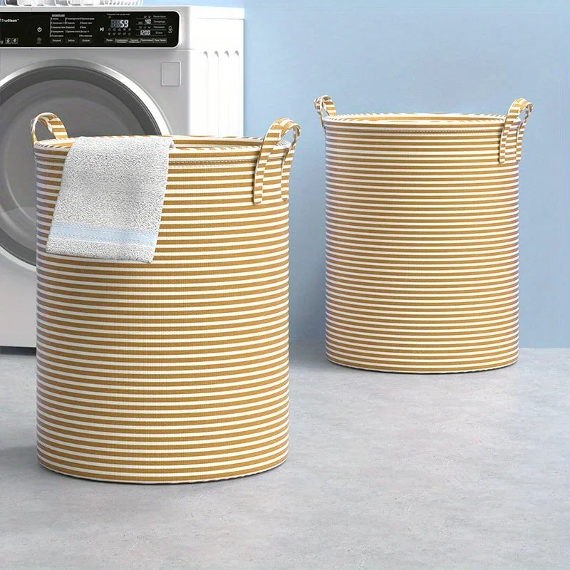 Collapsible Tall Laundry Hamper with Reinforced Handles